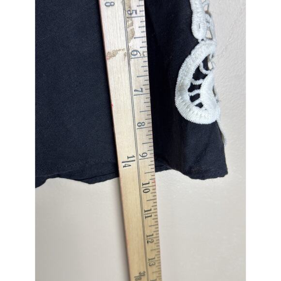 Zara Black Peplum Top Size Small White Embroidered Lace Short Sleeve Blouse - Picture 13 of 13